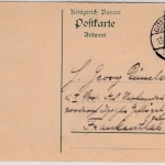 Bayern/DR - 5 Pfg. Luitpold, Antwort-GA-Karte, Fremdverwendung Göttingen 1913 n.