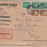 DR - 4x5+2x3+20 Pfg. Reichspräsidenten, Orts-Zustellurkunde Göttingen 1931