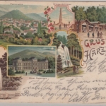 Niedersachsen - Harzburg, Mehrbild-Farblitho, gelaufen Bahnpost 1901