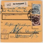 BRD - 50+60 Pfg. Posthorn, Paketkarte/postlagernd Bad Gandersheim - Berlin-