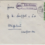 BRD - (20b) Ackenhausen ü. Seesen, Landpost-Ra2 a. Brief n. Michelau 1957
