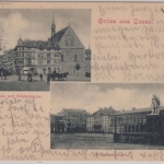 Hessen - Kassel, sw-Mehrbild-AK (Marställerplatz etc.), gelaufen 1901