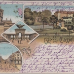 Hessen - Kassel, Gruss aus Mehrbild-Farblitho (Königsstraße etc.) gelaufen 1901