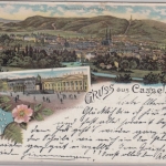 Hessen - Kassel, Gruss aus Mehrbild-Farblitho - gelaufen 1898