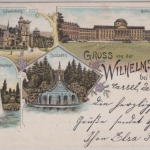 Hessen - Wilhelmshöhe b. Kassel, Gruss aus Mehrbild-Farblitho, gelaufen 1900