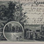 Hessen - Kassel, Gruss aus Mehrbild-Mondscheinlitho (Löwenburg etc.), gelaufen