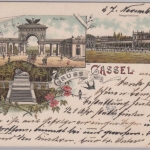 Hessen - Kassel, Gruss aus Mehrbild-Farblitho (Orangerie-Schloss etc.), gelaufen