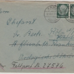 DR - 2x6 Pfg. Hindenburg, Brief Fahr - Köln - Weiterleitung Feldpost-Nr. 27576