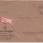 All.Bes. - Niedermendig 17.7.46, Gebühr bezahlt, roter Ra1 a. Einschreibebrief