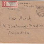 All.Bes. - Niedermendig 12.11.45, "42"(Pfg.) bar frankiert, Einschreibebiref n.