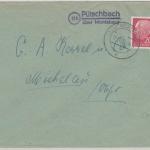 BRD - (22b) Pütschbach ü. Montabaur, Landpost-L2 a. Brief n. Michelau 1956