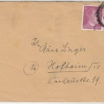 DR - (16) Montabaur 26.2.45, PLZ-Stpl. a. Brief n. Hofheim, ohne Inhalt