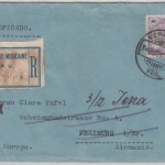Mexico - 40 C. map, registered mail Veracruc - GERMANY (Freiburg) 1932