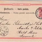 DR - Düsseldorf 3 1889, K1 a. 10 Pfg. GA-Karte n. DÄNEMARK, kl. dän. K1 Maribo