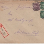 DR-Infla - 2x40 M. Schnitter u.a., Einschreibebrief Münster 5 - Mülheim 30.6.23