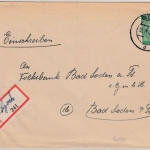 All.Bes./Kontrollrat - 84 Pfg. Ziffer, Einschreibebrief Goch - Bad Soden 1946