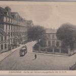 Nordrhein-Westfalen - Sterkrade, Straßenansicht m. Straßenbahn, sw-AK 1922
