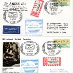 BRD - 290 + 360 Pfg. ATM, Einschreibebrief/-karte n. ANTIGUA, SST Krefeld 1988