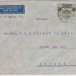 Dutch East Indies - Airmail cover to HOLLAND 1936, Oengaran - Leiden