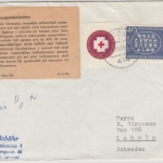 BRD - Rheinhausen 1963, Brief n. SCHWEDEN + Hinweiszettel