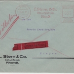 DR - 52 Pfg. AFS "Stern Schuhfabrik", Eilbrief Rheydt - Siegen 1937