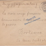 DR - Kapellen 1915, Kriegsgefangenenbrief n. FRANKREICH (Bordeaux), Zensur-L2