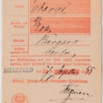 Preussen - Bielefeld (1835), L1 a. Postaufgabeschein f. Chargebrief n. Cöln
