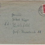 DR - Gütersloh 12.3.45, 12 Pfg. AH a. Brief n. Bielefeld - spätes Datum !