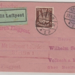 DR-Infla - 60 Pfg. Germania, Rohrpost-GA-Umschlag, Lupo-Drucksache Stettin 1922
