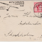 DR - "Mit Segelflugzeug befördert", Nebenstpl. a.Karte n. SCHWEDEN, Gerfeld 1932