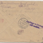 Bizone - 4x20 Pfg. Bauten, Eilbrief Aachen - Wiesbaden 1949, Retourvermerk