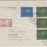 BRD - Duisdorf ü. Bonn, Poststelle I, Einschreibebrief n. Dannheim ü. Arnstadt