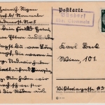 DR - Büsdorf ü. Stommeln, Landpost-Ra2 a. Karte n. Wien 1939