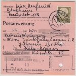 BRD - 50 Pfg. Heuss II, Postanweisung Blatzheim - Köln-Nippes 1961
