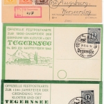 All.Bes./Bizone - 1200 J. Tegernsee, SST a. Einschreibe- u. 2 Sonderkarten 1946