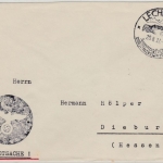DR - Lechbruck 1937, Handwerbestpl. a. Postsache n. Dieburg, ohne Inhalt