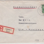 Bizone - 84 Pfg.Arbeiter/Netz, Einschreibebrief Leipheim - Ulm 1948, ohne Inhalt