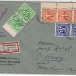 AM-Post - 2x25 Pfg. amerik. Druck u.a., Einschreibebrief Hofheim (Taunus) 1946