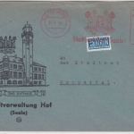 BRD - Hof 1955, 20 Pfg. AFS "Stadtverwaltung", illustr. Brief n. Wuppertal