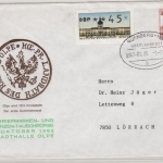 BRD - 35 Pfg. B&S Privat-GA-Umschlag Tauschbörse Olpe +Zusatz, Bahnpost Nürnberg