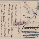 All.Bes. - "In Auerbach (Oberpf) unbekannt", L2 a. Karte v. Schwarzenbach 1947