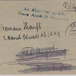 DR - Feldpost 1945, "An Absender zurück - neue Anschrift abwarten", L2 a. Brief