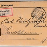 DR - Osterburken 1927, Frei d. Ablösung/Einschreibebrief n. Sindolsheim