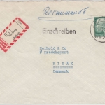 BRD - 90 Pfg. Heuss II, Einschreibebrief n. DÄNEMARK, Boxberg - Kibäk 1962