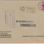 AM-Post - (17a) Höhefeld ü. Wertheim Landpost-Ra2 a. Brief n. Tauberbischofsheim