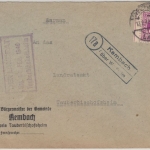 AM-Post - (17a) Kembach ü. Wertheim Landpost-Ra2 a. Brief n. Tauberbischofsheim