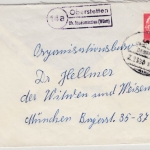 BRD - (14a) Oberstetten ü. Niederstetten. Landpost-Ra2 a. Brief n. München 1959