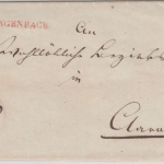 Baden /Schweiz - Gengenbach (1844), roter L1 a. Francobrief n. Aarau, mit Inhalt