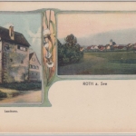 Baden-Württemberg - Roth a. See, Gesamtansicht + Landturm, Farb-AK, ca. 1900