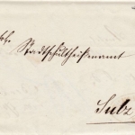 Württemberg - Sulz 1880, K1 a. Wendebrief/Nachporto n. Berkheim, innen 10 Pfg.